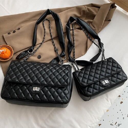 2021 New Style Fashion All-Match Simple Shoulder Bag Retro Black Quilted Large-Capacity Bag Women Bag Tote Bag Luxury Girl Bag