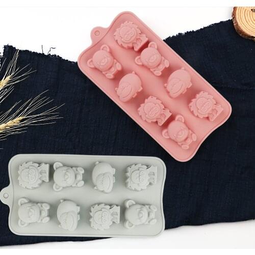 New Silicone Chocolate Molds Little lion hippo Bear Cake Mold Bar Block Ice club Silicone Cake Candy Mould Cake Tool 3D molds