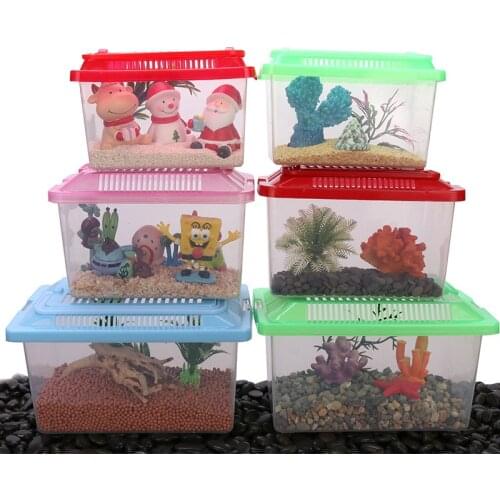 LeChong Portable Pet Box Climbing Pet Breeding Box Breeding Box Reptile Square Box Hamster Transport And Rearing Tortoise Box