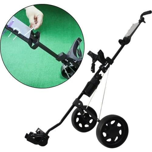 Golf Push Cart Swivel Foldable 2 Wheels Pull Cart Golf Trolley with Scorecard Stand Bottle Cages Golf Cart Bag Carrier