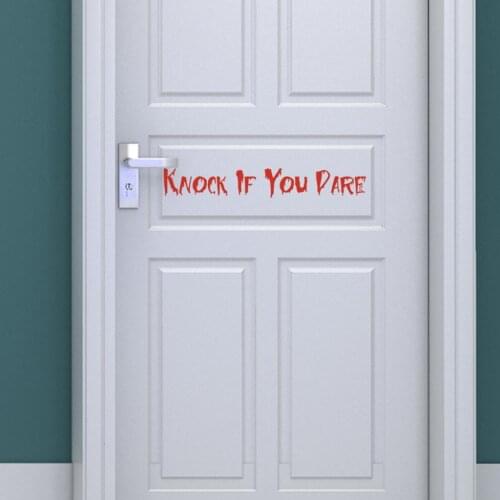 Knock If You Dare Halloween Door Wall Sticker Home Halloween Decoration