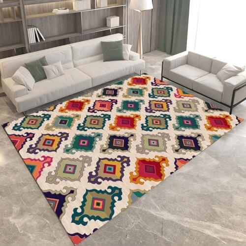 Drop Shipping Rugs Carpet Washable Non-slip Bedroom Study Carpets for Living Room Geometry Printed alfombras tapis Thick 0.5cm