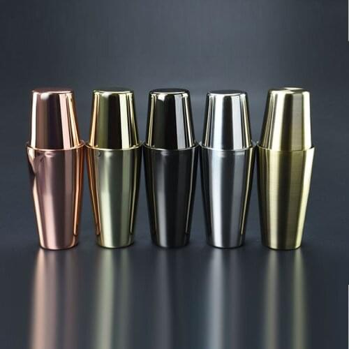 Stainless Steel Cocktail Shaker Cocktail Mixer Wine Martini Drinking Boston Style Shaker For Party Bar Tool 750 600 450ml