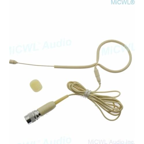 Hidden earset Headset Microphone For Audio Technica Wireless BeltPack Hirose 4Pin plug