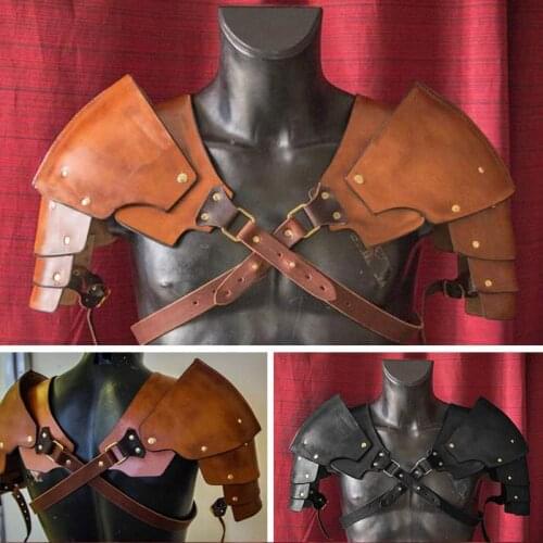 Medieval Steampunk Pauldrons Leather Rivet Viking Warrior Gladiator Samurai Knight Battle Shoulder Armor Costume