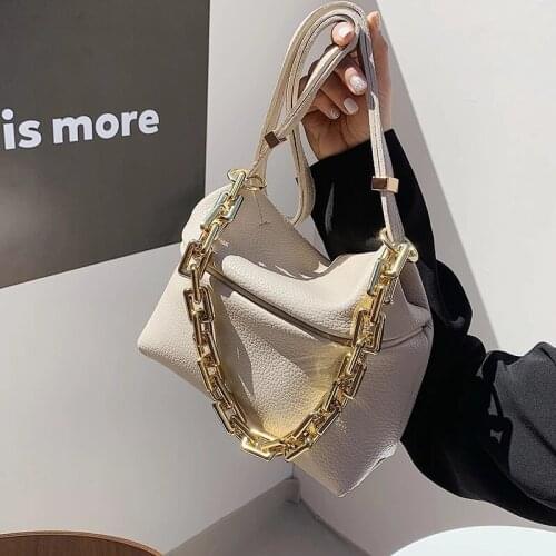 Thick Chain Underarm bag 2021 Summer New Quality Soft PU Leather Womens Designer Handbag Luxury brand Shoulder Messenger Bag