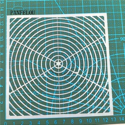 13*13cm circle network scrapbook stencils spray plastic mold shield DIY cake hollow Embellishment printing lace ruler valentine