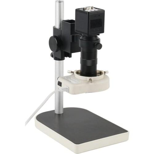 VGA Output Industrial Electronic Digital Microscope Camera 100X Zoom Lens 56 LED Ring Light For PCB Soldering Watch Repair