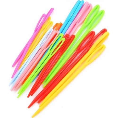 1Set(20PCs/Set) 9/7cm Multicolor Plastic Sewing Needles For Crafts Clothing Shoes DIY Kniting Needles Cusp Crochet Hooks