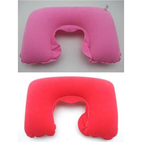 1pcs Home Inflatable U Shape Neck Cushion Travel Comfortable Pillow Office Air Cushion Airplane Driving Nap Support Head Rest