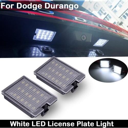 2Pcs For Dodge Durango 2014-2020 High Brightness Car Tail White LED License Plate Light Number Plate Lamp