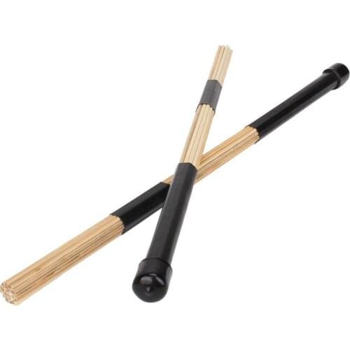 2pcsr 15.7" 40cm Jazz Drum Brushes Drum Sticks Bamboo Black High Quality Bamboo Black drum accessories Parts Durable Drum tools