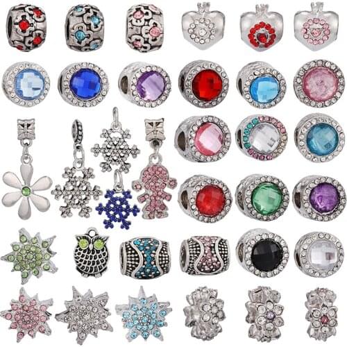 2Pcs/Lot Opal Bracelet Color Beads and Snowflake Crown Small Jewelry Wholesale Bracelet Making Small Jewelry Gift Free Shipping