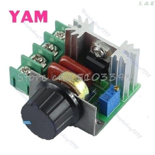 2000W SCR Voltage Regulator Dimming Dimmers Speed Controller Thermostat AC 220V M12 dropship