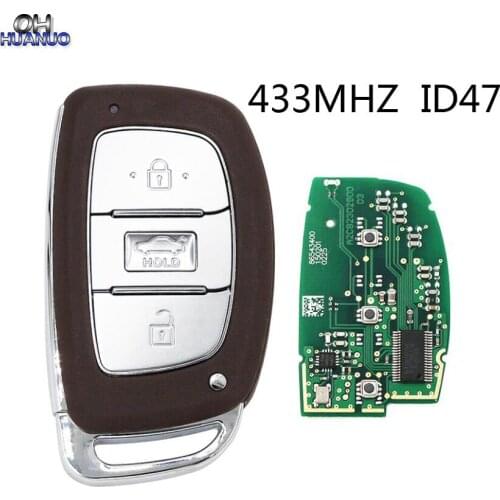 3 Buttons Smart Remote Key Fob 433MHz ID47 Chip for Hyundai Tucson 2016-2018