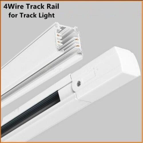 4 Wire 3 Phase Track Rail LED Track Light Rail Lighting Global Track System Universal Rails Track Lamp Rail 1M I L T connectors