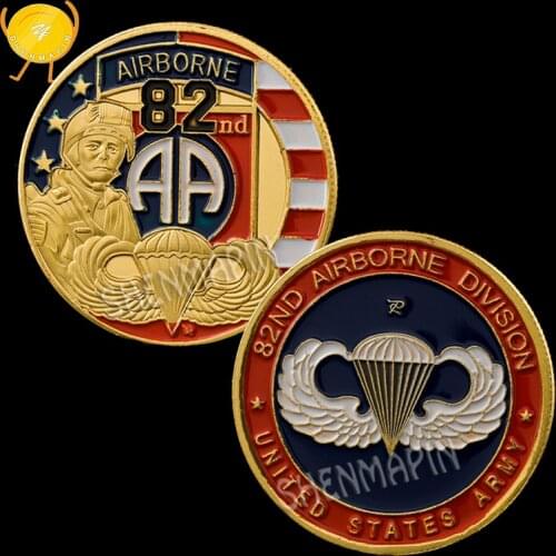 82nd Airborne Division Commemorative Coin United States Army Challenge Coin Loyalty Service Honor Medal Coins Collectibles