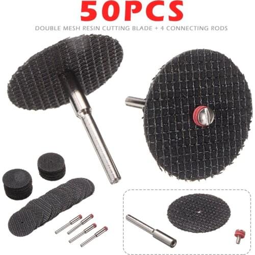 50pcs Fiberglass Abrasive Cutting Disc With Chucks Mandrel Angle Grinder Cut Off Sanding Wheel for Electric Rotary Tools