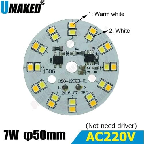 AC220V Warm/Cold White two color in one PCB 5W 7W 5630/ 5730 SMD Light Board Led Lamp Panel For Ceiling PCB With LED