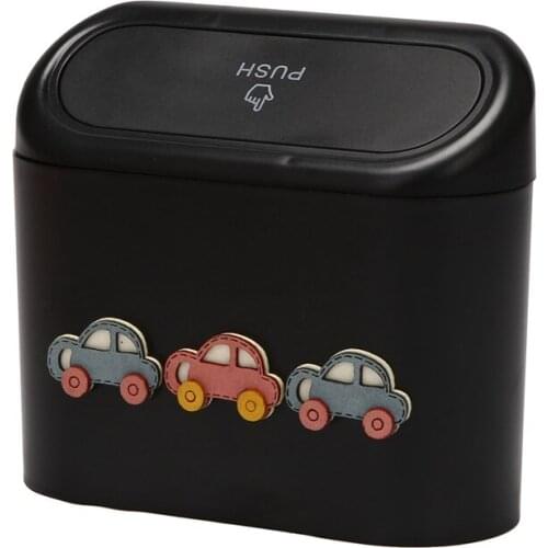 Car Trash Bin Storage Box Square Pressing Type Trash Can Auto Interior Accessories Household Mini Storage Box Trash Can