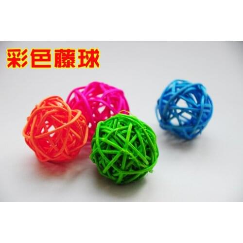 Free shipping 10pcs/lot Color cane The parrot chew toy ball Pet birds feet toys 3cm/5cm