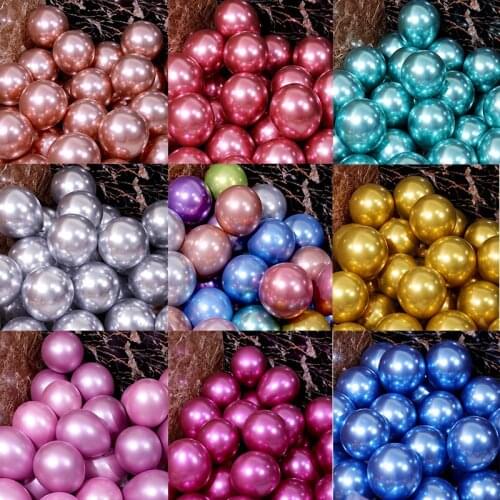 50pcs 12inch Glossy Metal Pearl Latex Balloons Thick Chrome Metallic Colors helium Air Balls Globos Birthday Party Decor