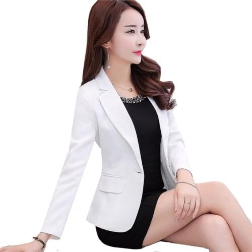 High quality Single button Womens Blazer Elegant fashion Business office Lady Short Blazers Coat Female Casual Jacket Suits 5XL