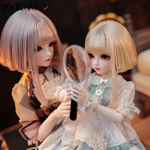 Bybrana Bjd Doll 1/3 1/4 Temperament Girl Hair All-Match Pear Flower Head Hand Modified Hair Wig