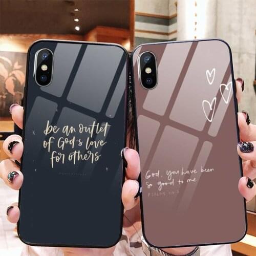 Jesus Christian Faith Cross Admire Phone Case Tempered glass For iphone 11 12 PRO MAX X XS XR 5C 6 6S 7 8 plus