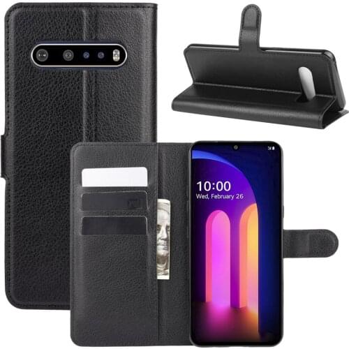 For LG V60 ThinQ Case Flip Case For LG V60 ThinQ High Quality Leather Stand Cover With Card Holder For LG V60 ThinQ