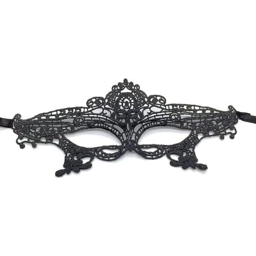 Black Sexy Women Lady Girl Lace Mask Cutout Eye Face Mask for Halloween Masquerade Party Fancy Dress Costume