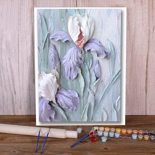 Flowers Art Rose Peony DIY Paint By Numbers Kit Oil Paints 40*50 Canvas Pictures New Design Children Wholesale Handiwork