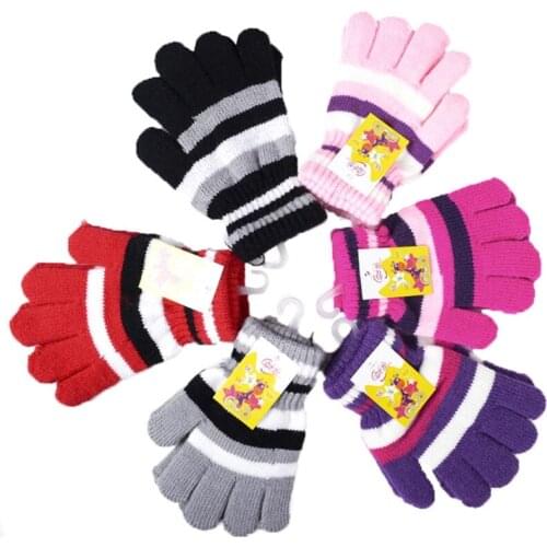 Children Girls Boys Kids Magic Stretchy Mittens Knitted Gloves Winter Warmer New