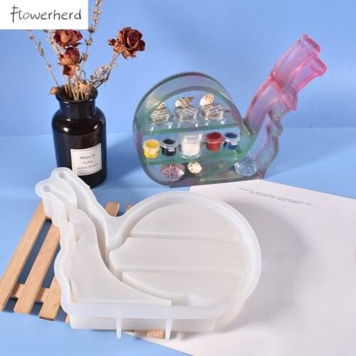 DIY Crystal Epoxy Storage Mold Silicone Mold for 3D Snail Storage Box Mould Resin Mold Cake Decorating Tools Table Decoration