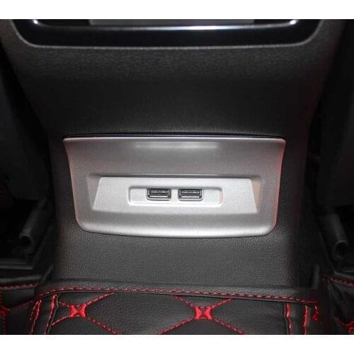 For skoda Kodiaq 2017 2018 ABS plastic silver plated rear tail armrest seat panel USB socket cap sticker trim