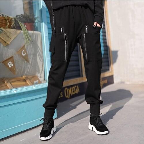 Spring and autumn large size overalls casual casual casual tie-foot small fashion brand womens individual trousers trend