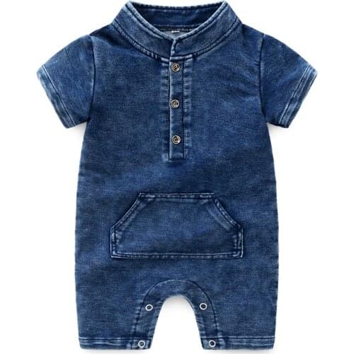 Denim Rompers For Newborn Baby Clothes Cotton 0-24 Months Children Summer Soft Infant Clothing Toddler Baby Boy Girl Jumpsuits