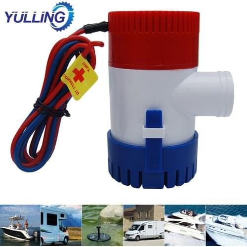 YULLING 1100GPH 12V Electric Marine Submersible Bilge Sump Water Pump With Switch For Boat