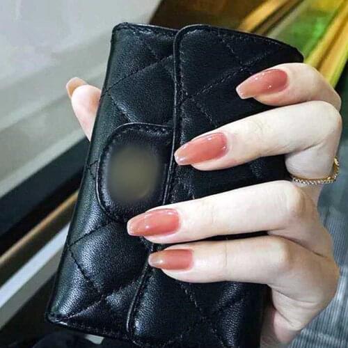 24pcs beautiful false nails Solid color Jelly pomelo false nails wearable full cover fake nail tips for girls