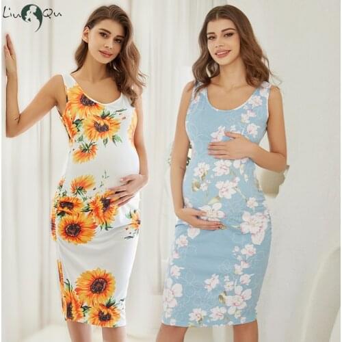 3pcs Summer Maternity Women Dress Pregnancy Dresses Mama Clothes Flattering Side Ruching Scoop Neck Pregnant casual Clothing