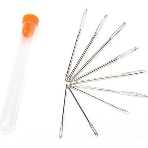 Amo 9pcs/set Useful Fashion 3 sizes Large-eye Stainless Steel Blunt Needles Yarn Knitting Cross Stitch Needles Sewing Tools
