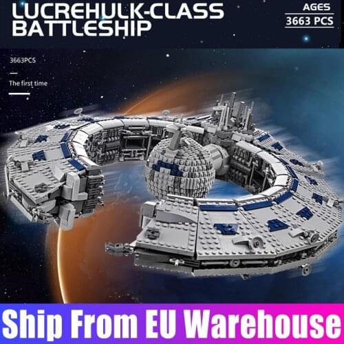 Mould King 21008 MOC-13056 Star Toys Wars The Destroyer Lucrehulk Class Battleship Droid Control Ship Building Blocks Kids Gifts