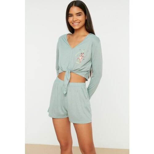 Trendyol Printed Knitted Pajamas Set THMAW22PT0161
