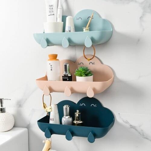 Punch Free Bathroom Shelf Toothbrush Holder Storage Rack Box Kitchen Bathroom Accessories Wall Shelf