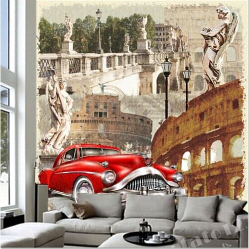 The latest 3D murals,European and American retro decorative painting papel de parede living room sofa TV wall bedroom wallpaper