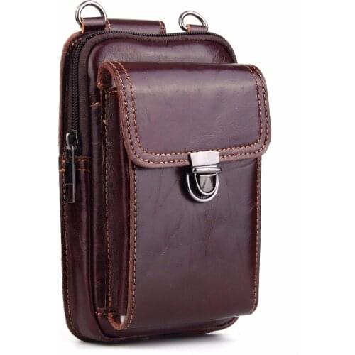 Genuine Leather Pouch Shoulder Belt Mobile Phone Case Bags For Galaxy A7 (2017)/J7(2017)/A5/A8,Oukitel U7 Max/K6000 Plus/U13/U7