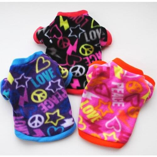 Dog Clothes Warm Fleece Graffiti Style Pet Dog Sweatershirt Puppy Sweater Autumn Winter Coats Pentagram Ventilation Pet T-Shirt