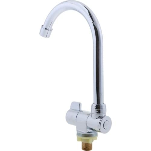 Single Cold Tap Sink Water Kitchen 360 Degrees Swivel Spout Faucet #008