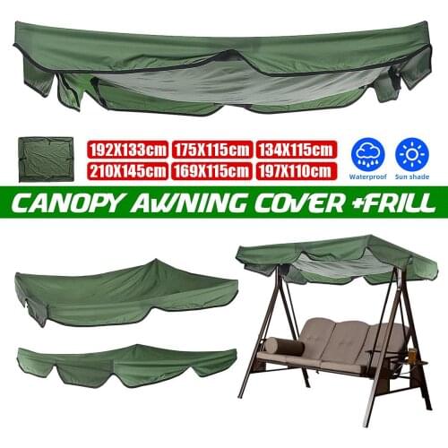 Oxford Waterproof Awning Cover Swing Shade Canopy Top Outdoor Garden Dust Cover Sun Shelter Swing Seat Rain Covers Replacement