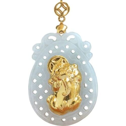 Hollow Animal Jade Pendant For Men Best Gift Lover Top Quality Good Luck Gift Jade Pendants Necklace Jewelry 2018 New Design